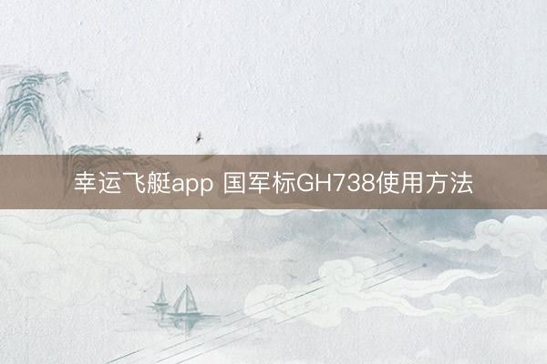 幸运飞艇app 国军标GH738使用方法