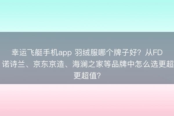 幸运飞艇手机app 羽绒服哪个牌子好？从FDR、诺诗兰、京东京造、海澜之家等品牌中怎么选更超值？