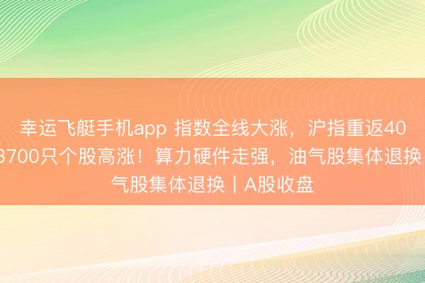 幸运飞艇手机app 指数全线大涨,沪指重返4000点,超3700只个股高涨!算力硬件走强,油气股集体退换丨A股收盘